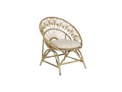 Sillon Ratán Algodon Con Cojin Natural 84x70x90cm