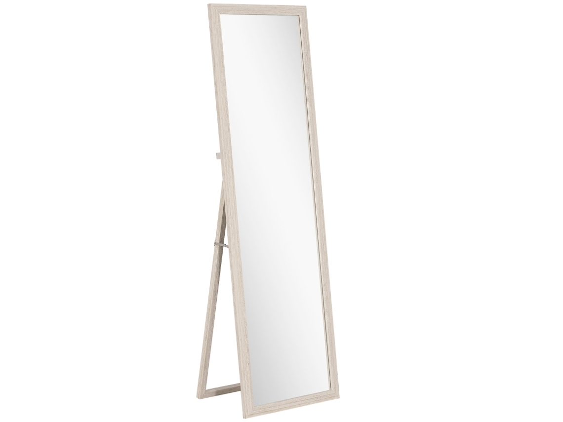 Espejo Rectangular De Cuerpo Entero, 160x50 Cm, Marco Blanco.