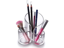 2026-organizador De Brochas De Maquillaje Linjou De Acrílico Transparente Con 3 Espacios