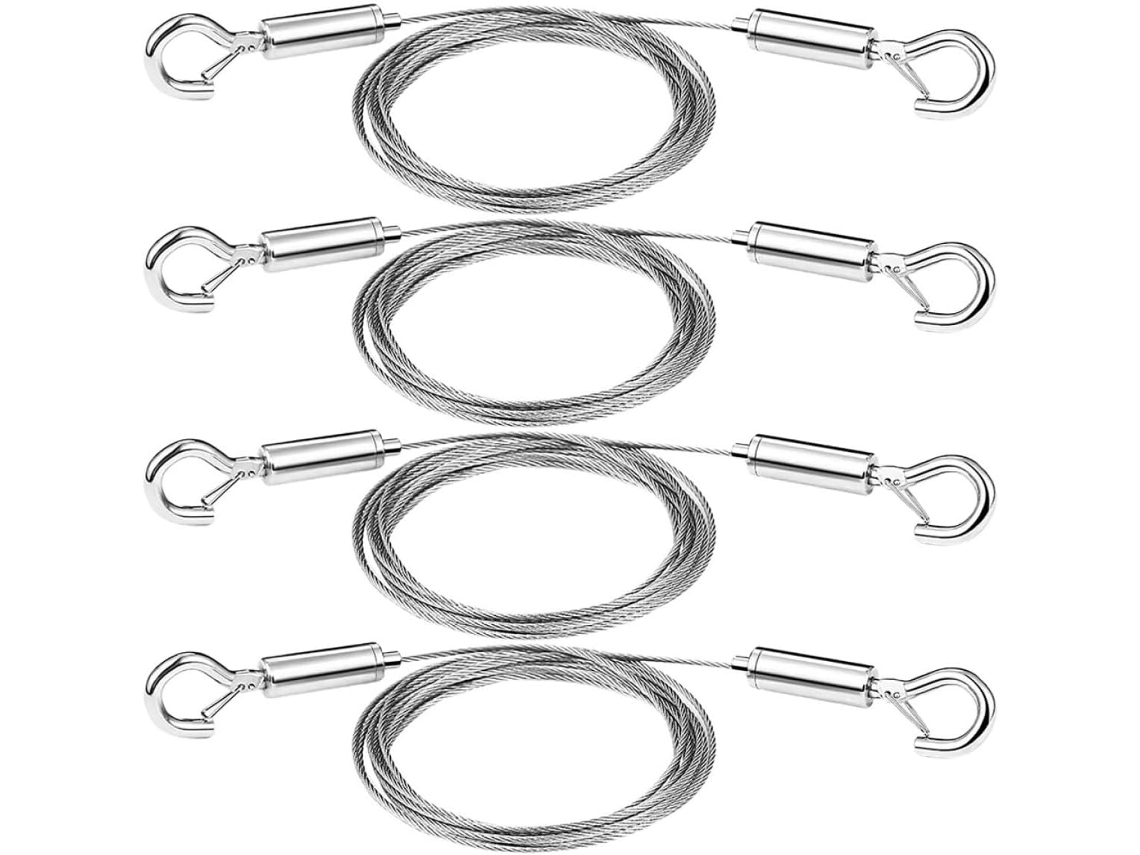 4 Cables Ajustables De Acero Inoxidable Para Colgar Cuadros Y Espejos.