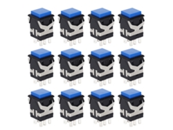 50 Piezas Interruptor De Botón De Reset De 6 Pines Precisión Estable Botón Azul 220v