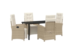 Maison Exclusive - Conjunto De Comedor De Jardín 5 Pcs Beige Ratán Sintético
