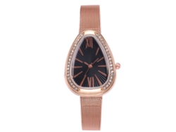 Reloj De Cuarzo Para Mujer Con Correa De Piel Sintética Y Diamantes De Imitación Vansvar (negro)