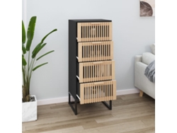 Aparador Alto Madera Contrachapada Negro 40x30x95 Cm