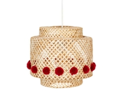 Lámpara colgante infantil Liby con pompones rojos D28cm Atmosphera Interior Designer