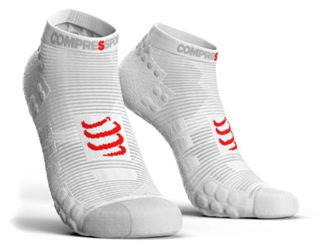 Calcetines para Hombre COMPRESSPORT Racing V3.0 Run Low Gris para Montaña (EU 35 - 38)