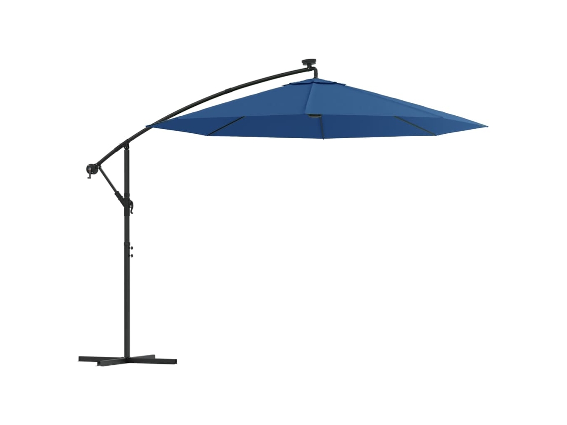 Sombrilla Cantilever con luces LED y poste de acero azul cian MAISON EXCLUSIVE (300 cm)