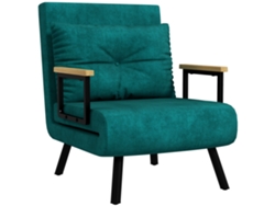Sofá Cama Individual Plegable Silla Cama Convertible 3 En 1 Respaldo Ajustable De 5 Niveles Y Almohada 63x73x81 Cm Verde