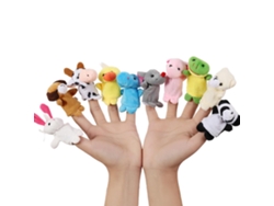 Mali conjunto de 10 Bonecos de Dedo Animais de Pelúcia Cute Mini Brinquedos para Bebê