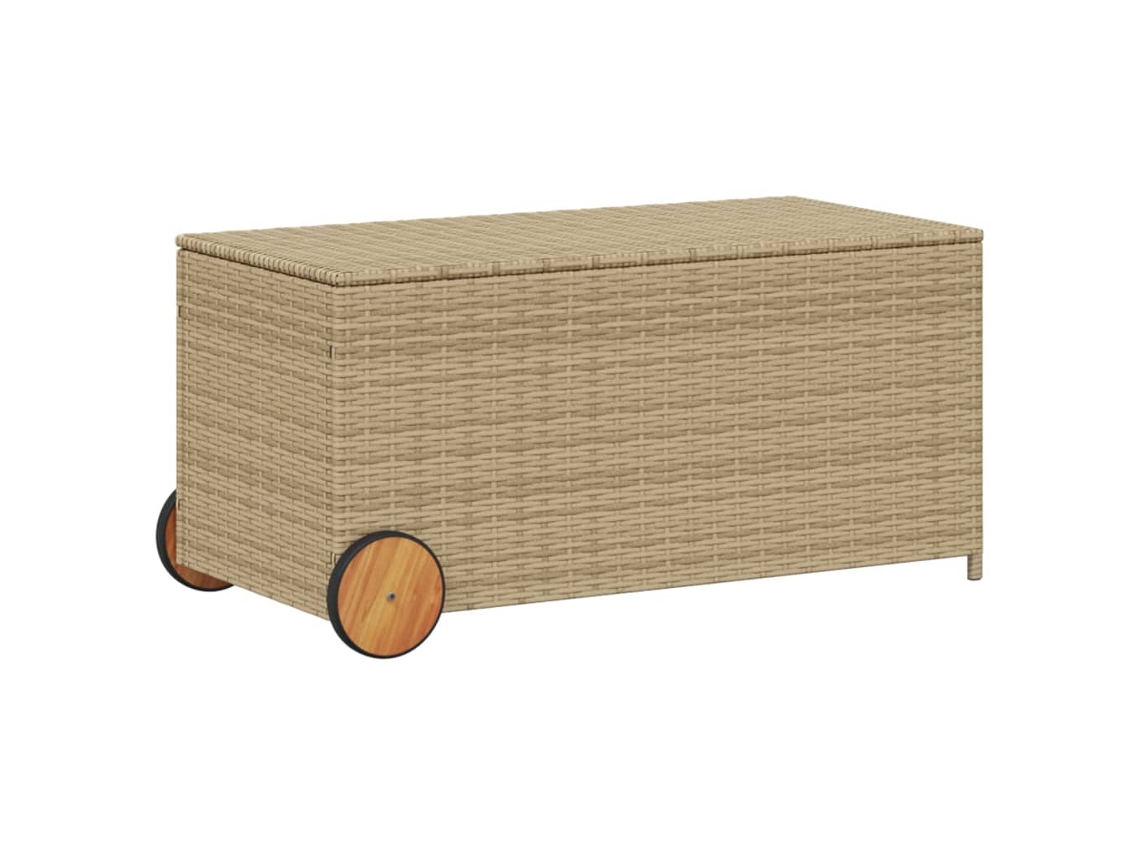 Caja de almacenamiento de jardín con ruedas MAISON EXCLUSIVE Mimbre Beige Mixto (190 l)