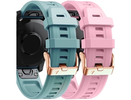 Correa Silicona Cierre Metálico para Garmin Epix Pro 42Mm Gen 2 Turquesa y Rosa Pack 2X VEANXIN