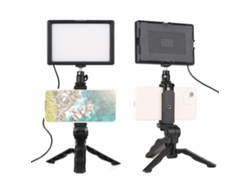 Kit De Iluminación Led Para Escritorio Con Trípode Ajustable 3200-5600k 14 Niveles De Brillo Para Streaming Vlog Grabación Video Conferencia