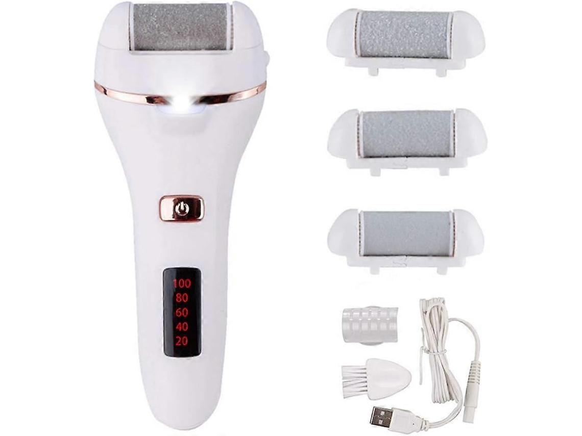 Removedor De Callos De Pies Eléctrico Profesional, Lijadora Recargable Con 3 Rodillos, Ipx7 Impermeable, 2 Velocidades Ajustables Y Luz Led