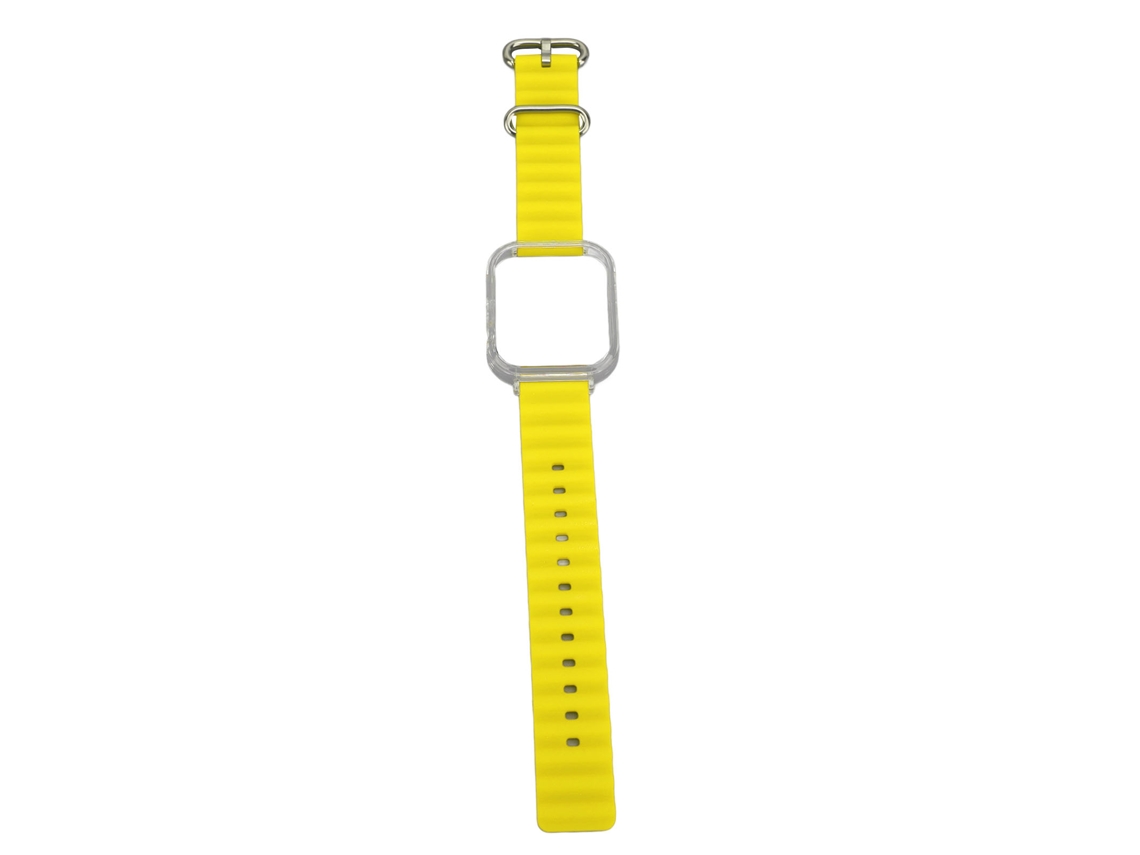 Correa De Silicona Ajustable 2 En 1 Con Hebilla De Acero Inoxidable Para Reloj Fit 3 Amarilla