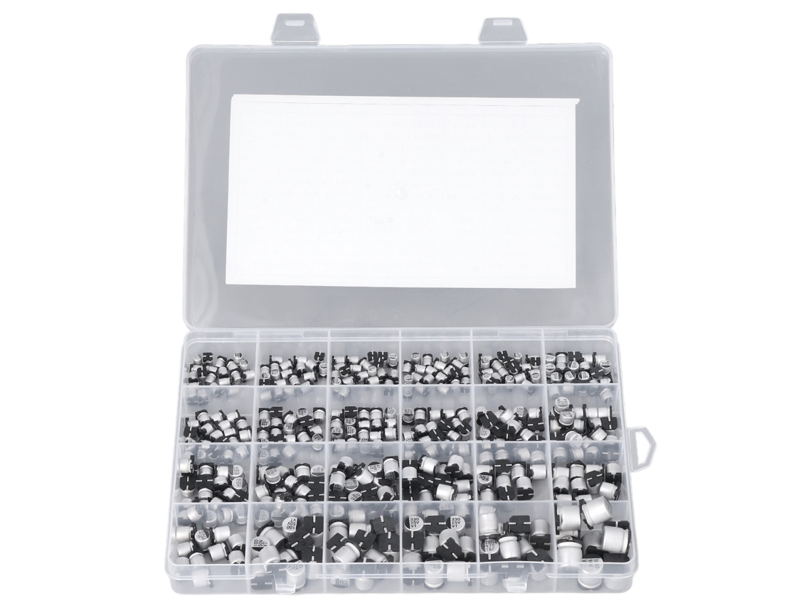 Kit De Condensadores Electrolíticos Smd De Aluminio 24 Valores 1uf A 1000uf 400 Piezas