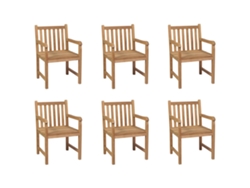 Sillas de exterior DKD Home Decor de 6 piezas en madera maciza de teca