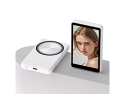 Pantalla selfie inalámbrica Bluetooth, pantalla magnética de 4.0 pulgadas en la parte trasera, C91 blanco con botón de cámara. Yunzii