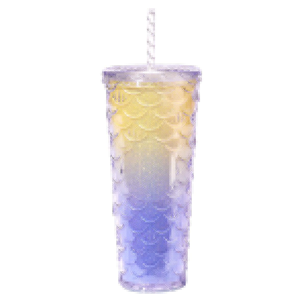 Vaso reutilizable de 24 oz con tapa de vidrio de plástico y pajita para bebidas frías NEVEANCE