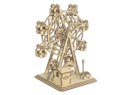 Maqueta De Madera 3d, Con Movimiento Mecánico Diseño De Noria Feliz. 117 Piezas.