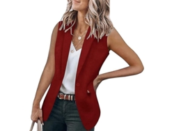 2026-chaleco Sin Mangas Para Mujer Casual Traje Blazer Outwear Otoño Invierno Primavera