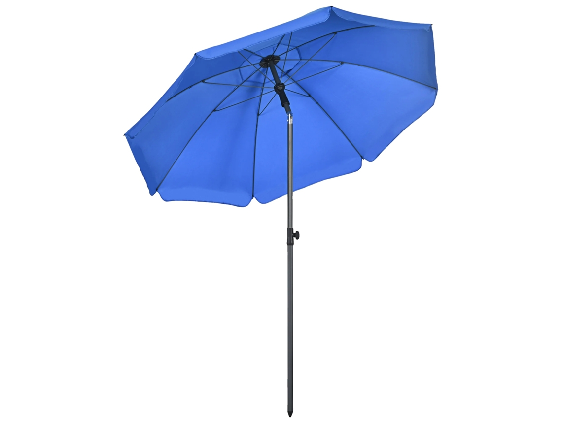 Parasol con ángulo ajustable, protección UV50+, color azul.