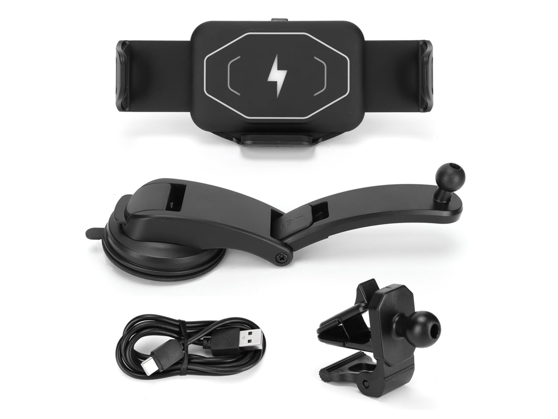 Carregador Sem Fio Para Carro Com Suporte Para Celular 15w Fast Charging Tela Grande Plegável