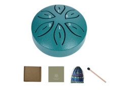 Tambor Handpan Digitallab de 3 pulgadas con 6 notas menores para bebés con baquetas (syx - Verde oscuro)