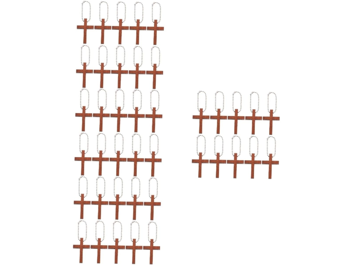 Pequeño Portamonedas De Madera, Accesorio Para Fiestas, Decoración Colgante, Llavero Con Dijes De Cruz
