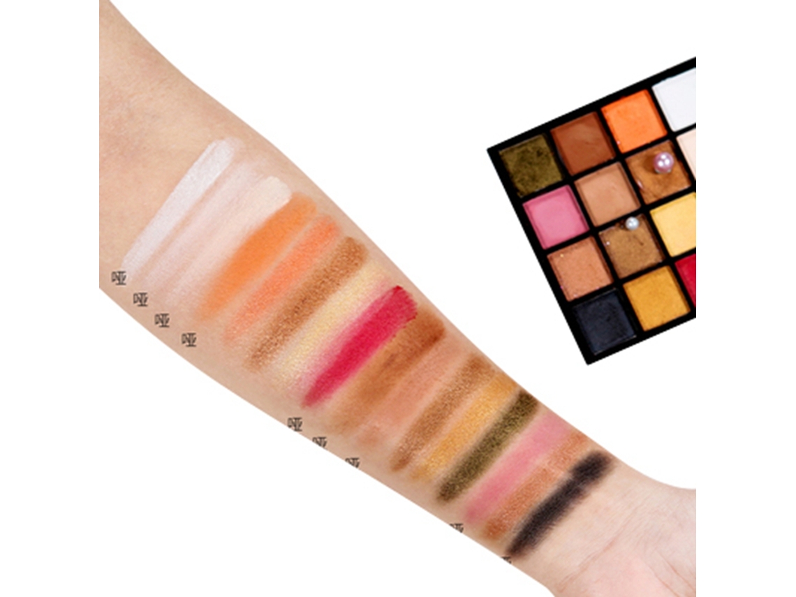 Paleta de sombras de ojos Sunflare de 16 colores, mate, brillante y resistente al agua