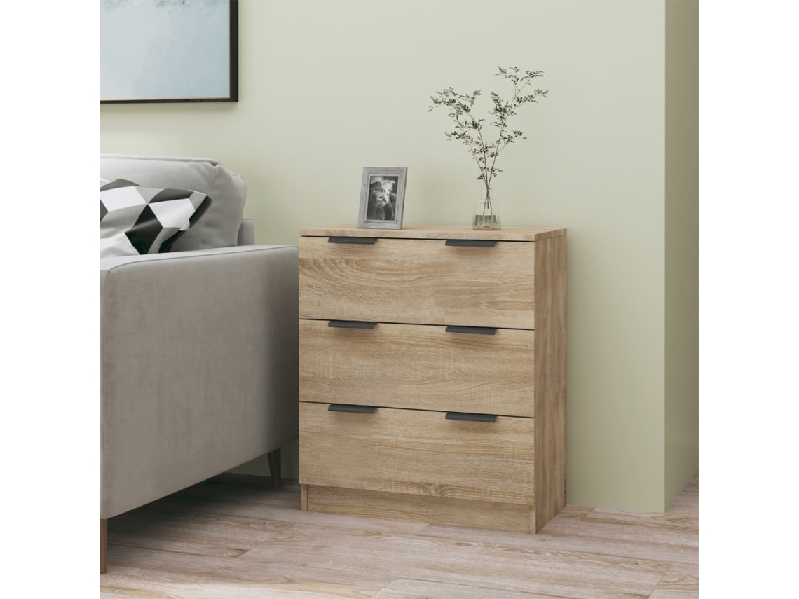 Aparador De Madera Contrachapada Color Roble Sonoma 60x30x70 Cm