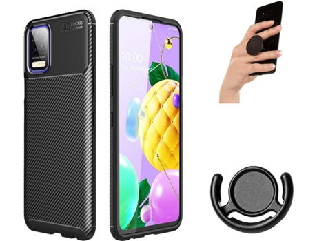 Carcasa, Soporte y Popsocket LG K52 Rugged Carbon Negro
