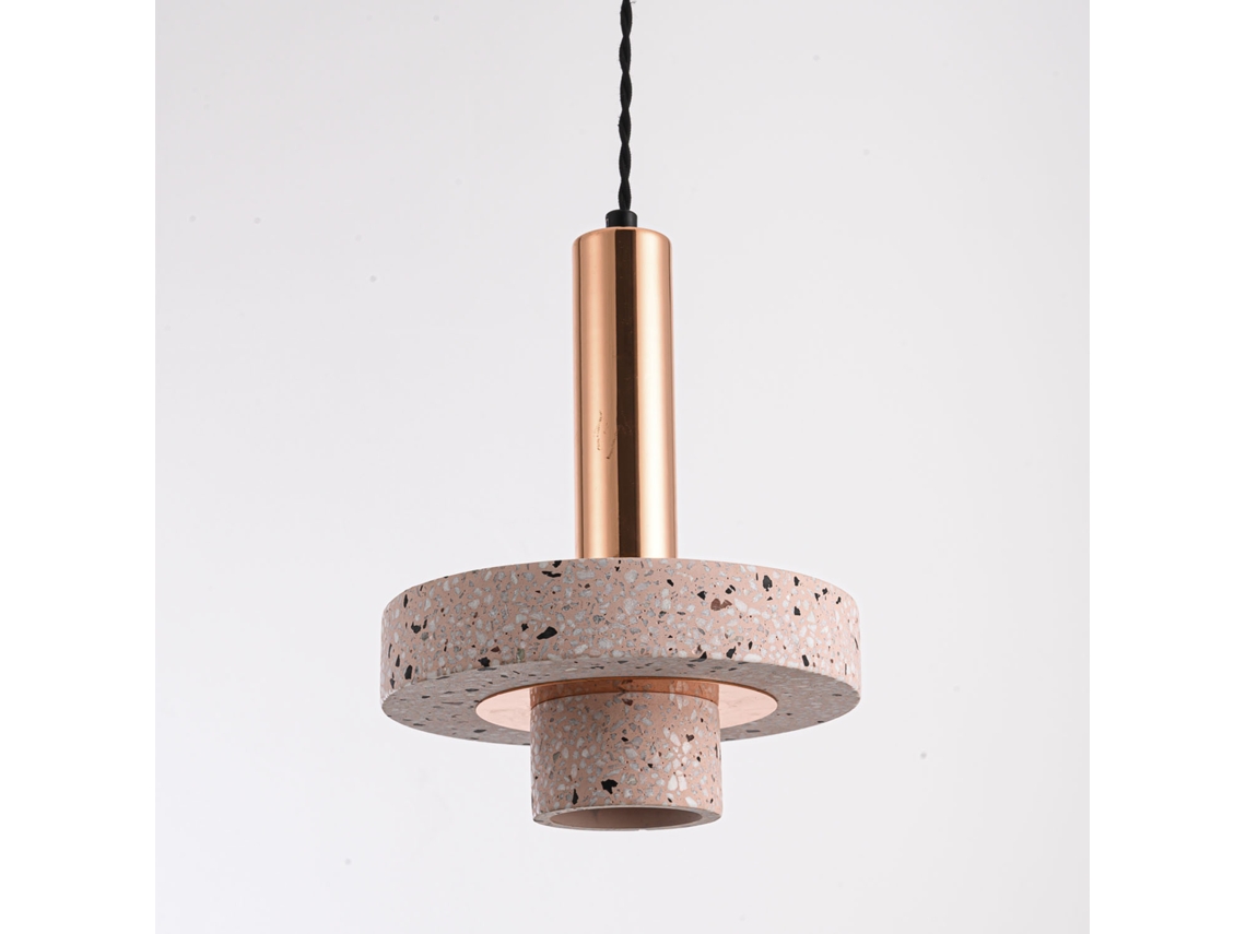 Lámpara Colgante LEDKIA (Rosa - Gu10 - 25 W - Cemento - Metal)