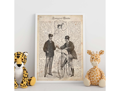 Poster De Dos Hombres Y Una Bici. Láminas De Bicicletas Definiciones.
