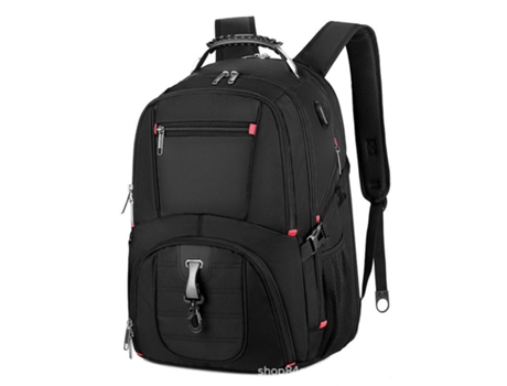 Mochila para computadora portátil de Viaje, Mochila Grande para Hombres con Puerto de Carga USB Mochila Impermeable-Negro 17 Pulgadas