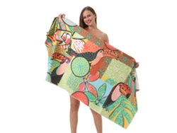 Toalla de playa de microfibra a rayas Yuysan, de alta absorción y secado rápido, 160 x 80 cm, modelo B35, color verde.