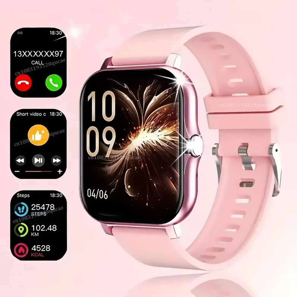 (rosa) Smartwatch Com Tela Sensível Ao Toque De 1,83 Polegadas, Compatível Com Chamadas Bluetooth E Monitoramento De Atividades.