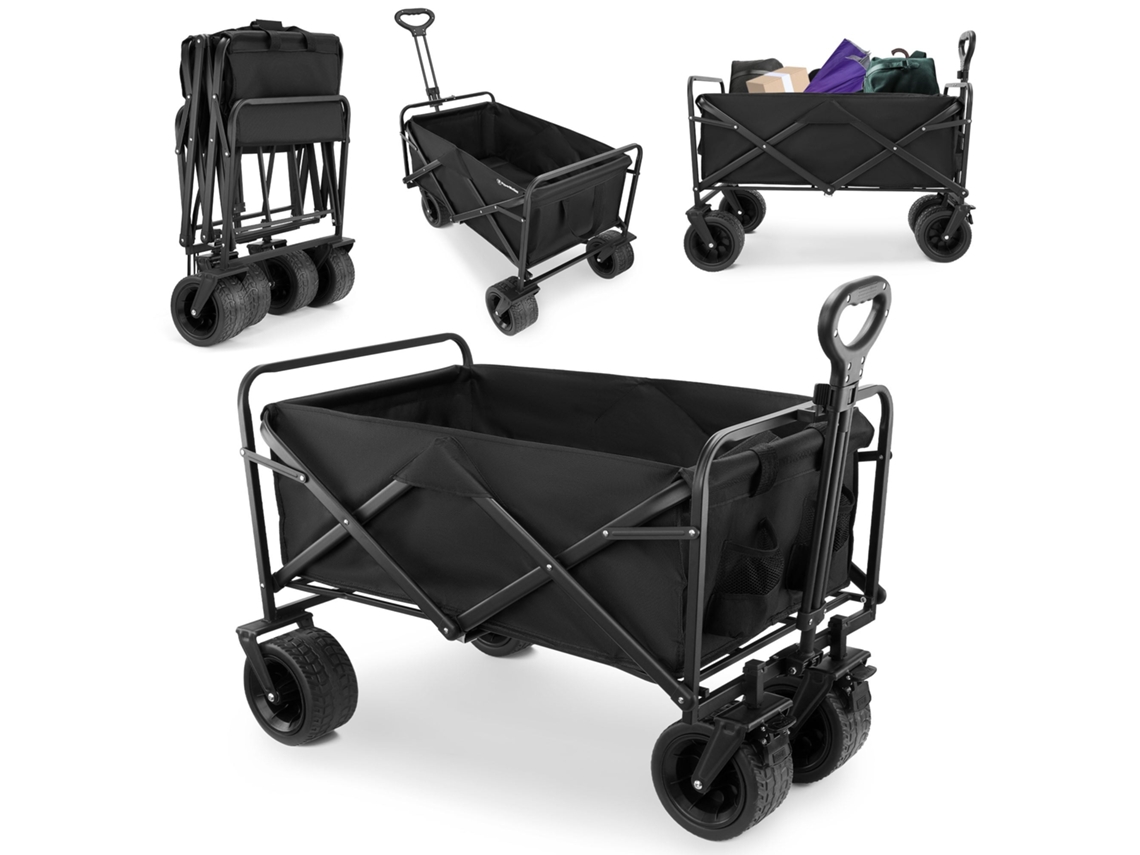 Carro De Transporte Plegable Hypermotion 100 L 120 Kg Ruedas Terreno 7 Pulgadas