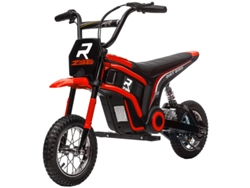 Motocicleta De 24 V Con Bocina, Faro, Acelerador Y Puños En El Manillar, Velocidad De 8 A 16 Km/h, Apta Para Niños De 8 A 12 Años, Color Rojo.