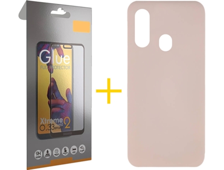 Carcasa + Protector de Pantalla Samsung A20e SKYHE Full Rosa Claro