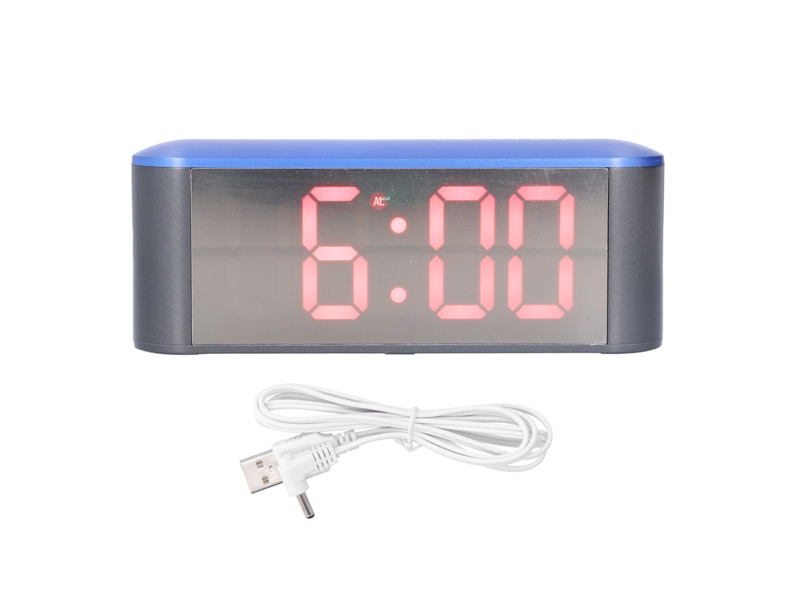 Reloj digital LED con luz nocturna, alarma y temperatura