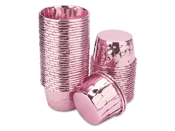 NEVEANCE Cubiertos de aluminio desechables, moldes para magdalenas en lámina de aluminio, vasos para cupcakes dorados