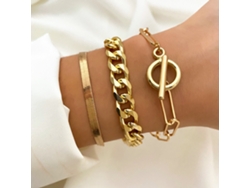 Conjunto de 3 pulseras para mujer, ajustables, chapadas en oro, regalo especial para mujeres.