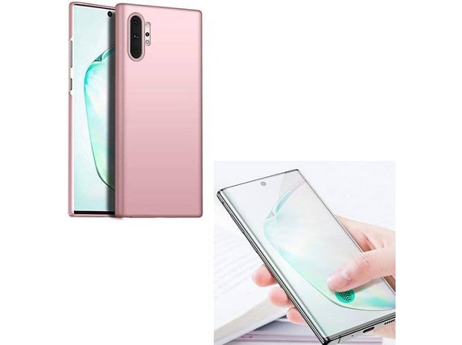 Kit Carcasa y Protector de Cristal 5D Full CoverSamsung Galaxy Note 10+ SlimShield Rosa