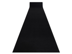 Alfombra de Pasillo con Refuerzo de Goma Rumba Un Solo Color Negro 100 cm