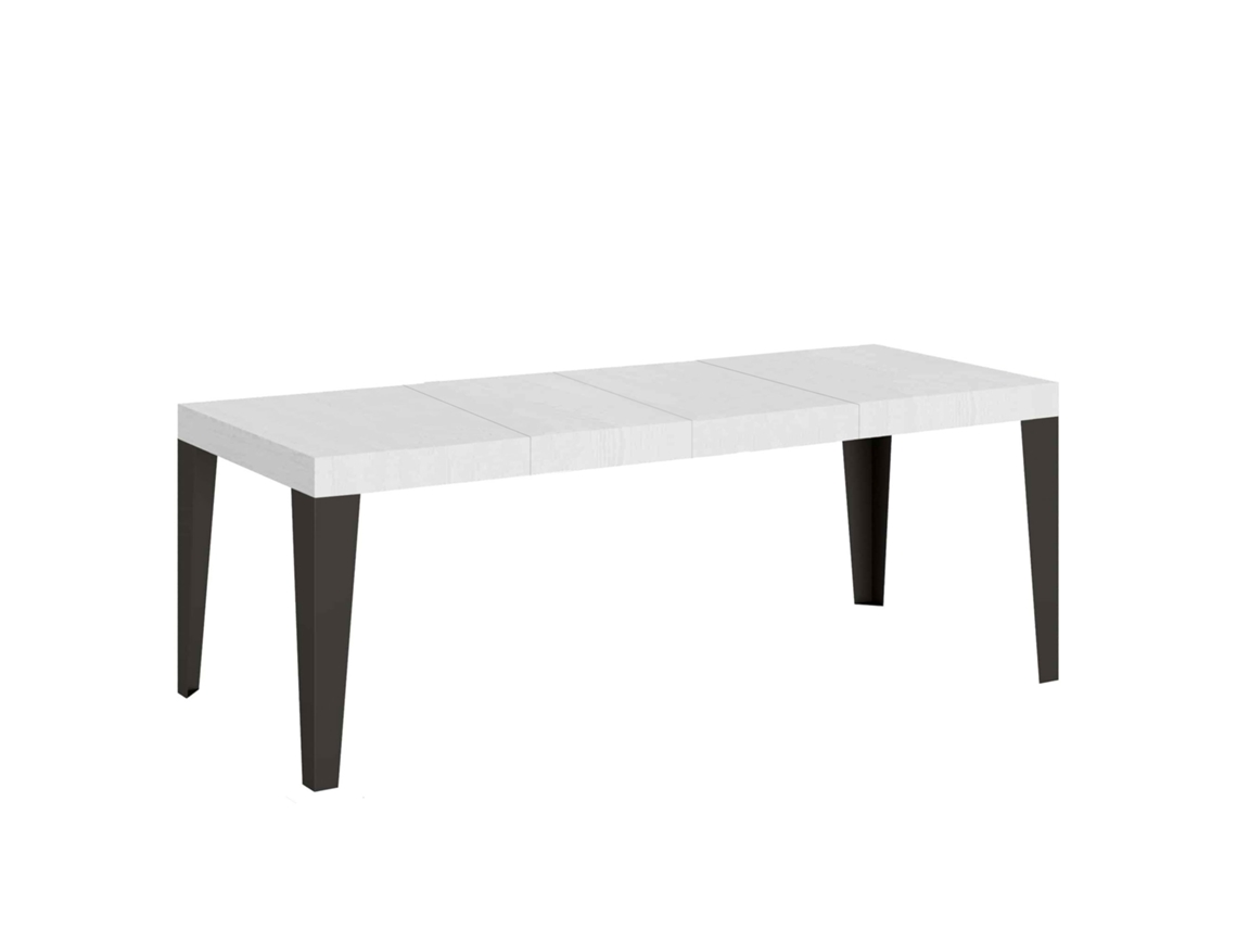 Mesa extensible 90x160/264 cm Flame Premium Fresno Blanco estructura Antracita ITAMOBY