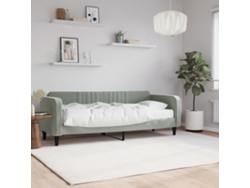 Sofá Cama Con Colchón Terciopelo Gris Claro 80x200 Cm
