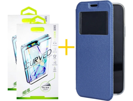 Carcasa + 2 Protectores de Pantalla para Samsung Galaxy S22 Plus 5G SKYHE Azul