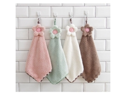 4 Toallas De Mano Colgantes De Microfibra Tipo Chenilla Para Cocina Y Baño (crema, Rosa Y Verde)