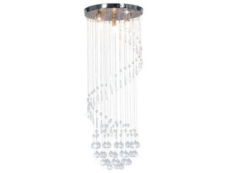 MAISON EXCLUSIVE - Lámpara de techo con cuentas de cristal plateado en espiral G9