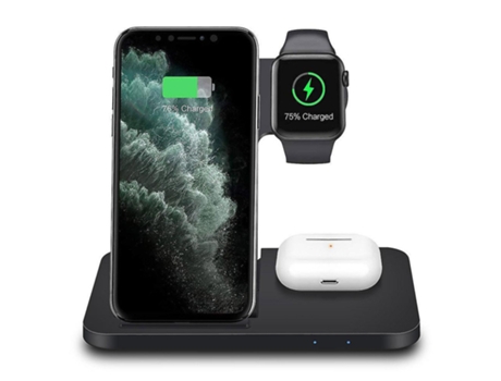Estación de Carga Sem Rápido Certificação para Apple BISBISOUS Seda Negro